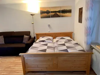 Ein Bett oder Betten in einem Zimmer der Unterkunft Ferienwohnung Ruhepol
