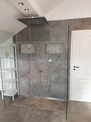 Ein Badezimmer in der Unterkunft Ferienhaus Landsberg