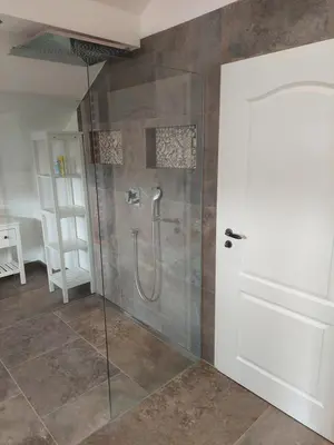 Ein Badezimmer in der Unterkunft Ferienhaus Landsberg