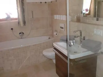 Ein Badezimmer in der Unterkunft Schönfeldjoch