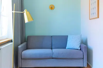 Ein Sitzbereich in der Unterkunft Hotel Garni Goldammer