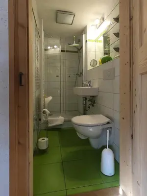 Ein Badezimmer in der Unterkunft Biohof Neihausmo