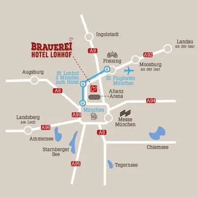 Ein Zertifikat, Auszeichnung, Logo oder anderes Dokument, das in der Unterkunft Brauerei Gasthaus Lohhof im Münchner Norden, direkt an der S1, nähe vom Flughafen, Zentrum, A92, Allianz Arena, Ruderregatta und Schießanlage G- Hochbrück entfernt, Internationale Küche ausgestellt ist