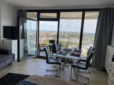 Ein Sitzbereich in der Unterkunft Hotelturm Apartment
