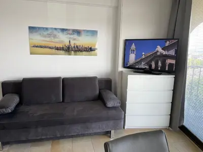 Ein Sitzbereich in der Unterkunft Hotelturm Apartment