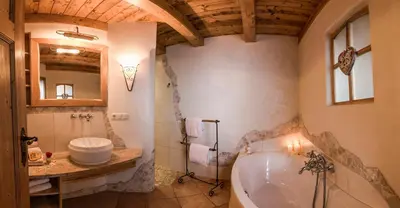 Ein Badezimmer in der Unterkunft Berghof Walser