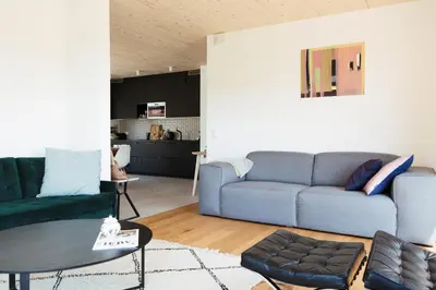 Ein Sitzbereich in der Unterkunft Ferienhaus Schmidhuber