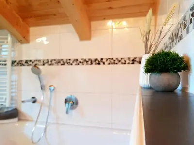 Ein Badezimmer in der Unterkunft Ferienwohnung Gipfelpanorama