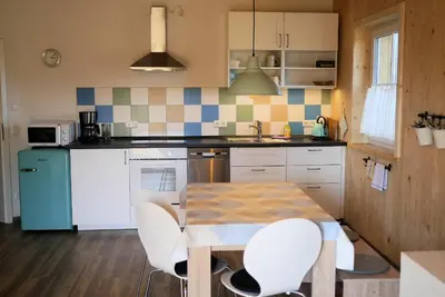 Küche/Küchenzeile in der Unterkunft Heidi's Ferienwohnung2