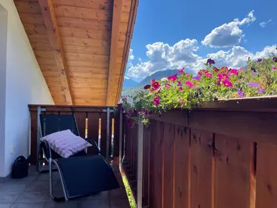 Ein Balkon oder eine Terrasse in der Unterkunft Das Bergquartier - Ferienwohnung Mühlberg