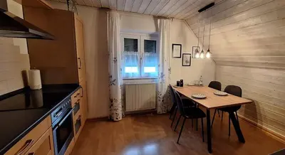 Küche/Küchenzeile in der Unterkunft Ferienwohnung Glückauf
