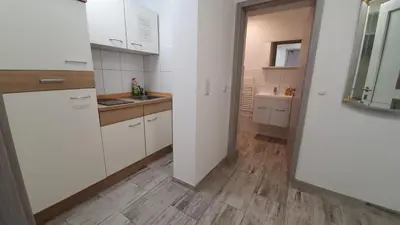 Küche/Küchenzeile in der Unterkunft Neuburg Ferienwohnung am Schloss