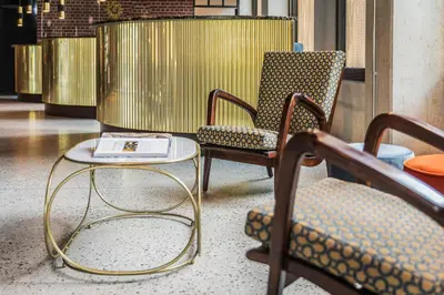 Ein Sitzbereich in der Unterkunft gambino hotel WERKSVIERTEL