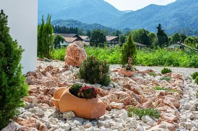 Ein allgemeiner Bergblick oder ein Berglick von der Ferienwohnung aus