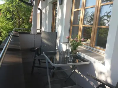 Ein Sitzbereich in der Unterkunft Ferienwohnung Adlmaier