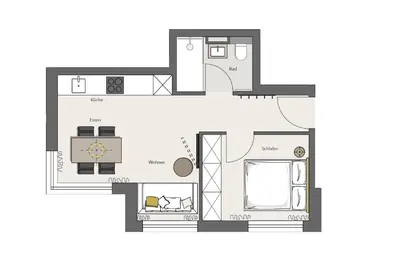 Grundriss der Unterkunft Modern apartment near downtown