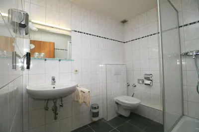 Ein Badezimmer in der Unterkunft Landgasthof Auerschmiede