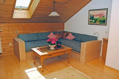 Ein Sitzbereich in der Unterkunft Woidhauserhof