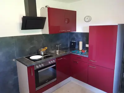 Küche/Küchenzeile in der Unterkunft Ferienwohnung Schloßberg 1