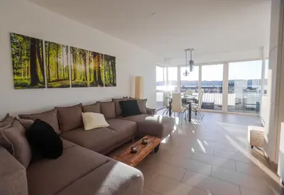 Ein Sitzbereich in der Unterkunft Gastl Ferienwohnung und Bootsverleih
