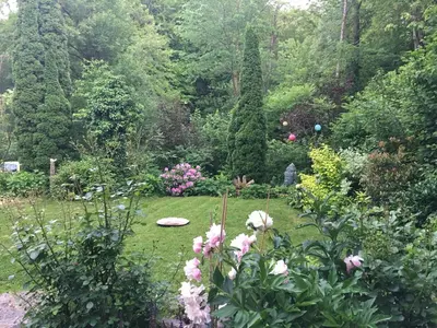 Ein Garten an der Unterkunft Wohnung im Herzen Diessens