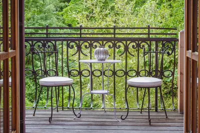 Ein Balkon oder eine Terrasse in der Unterkunft Wohnung im Herzen Diessens