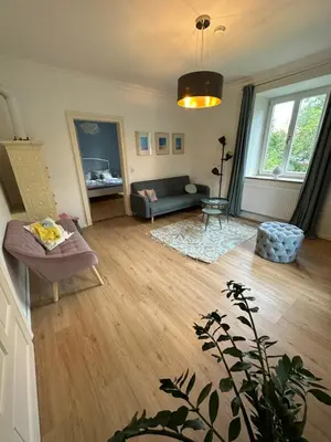 Ein Sitzbereich in der Unterkunft Villa Anton
