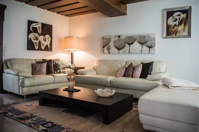 Ein Sitzbereich in der Unterkunft Allgäu-Schwaben-Deluxe-Apartment