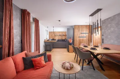 Ein Sitzbereich in der Unterkunft Luxury Apartments 