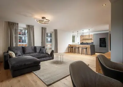 Ein Sitzbereich in der Unterkunft Luxury Apartments 