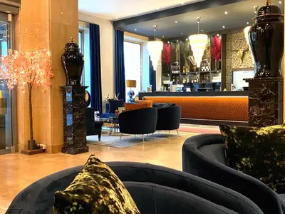Ein Sitzbereich in der Unterkunft Boutique Hotel Germania