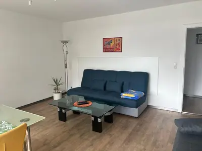 Ein Sitzbereich in der Unterkunft Ferienwohnung Niedermoosen