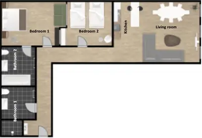 Grundriss der Unterkunft Moderne stilvolle Wohnung im Herzen Münchens