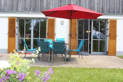 Ein Garten an der Unterkunft Beim Bicher