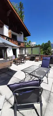 Ein Balkon oder eine Terrasse in der Unterkunft Alpenappartements Schwalbennestl