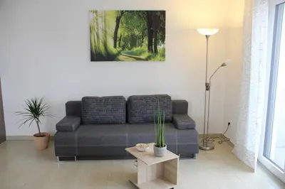 Ein Sitzbereich in der Unterkunft Boardinghouse Frank