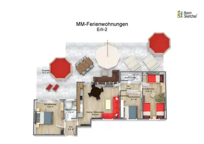 Grundriss der Unterkunft Haus Erli