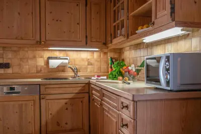 Küche/Küchenzeile in der Unterkunft Ferienwohnung Wörnerblick