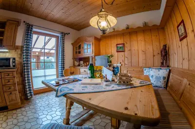 Küche/Küchenzeile in der Unterkunft Ferienwohnung Wörnerblick