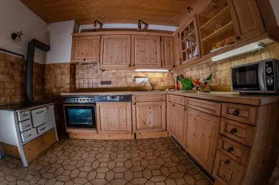 Küche/Küchenzeile in der Unterkunft Ferienwohnung Wörnerblick