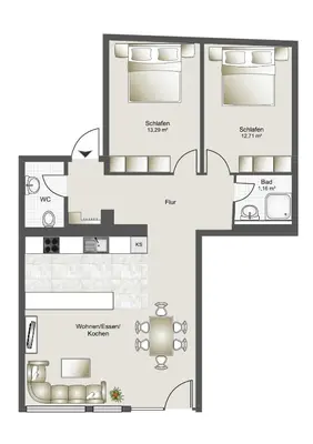 Grundriss der Unterkunft Loft directly next to Oktoberfest and downtown