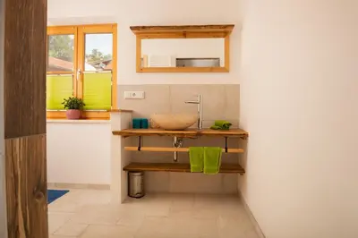 Küche/Küchenzeile in der Unterkunft Ferienwohnung Glaserhäusl am Roßgarten