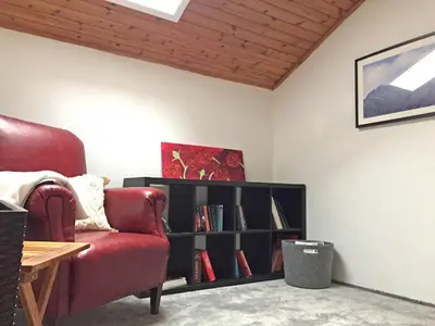 Ein Sitzbereich in der Unterkunft Ferienwohnungen Mittermayer