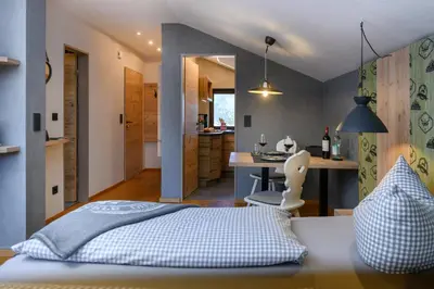 Ein Bett oder Betten in einem Zimmer der Unterkunft Bergleben
