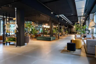 Ein Sitzbereich in der Unterkunft Flightgate Munich Airport Hotel, a member of Radisson Individuals