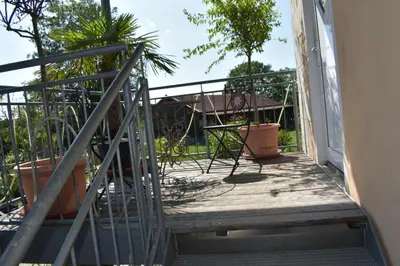 Ein Balkon oder eine Terrasse in der Unterkunft Palmengarten