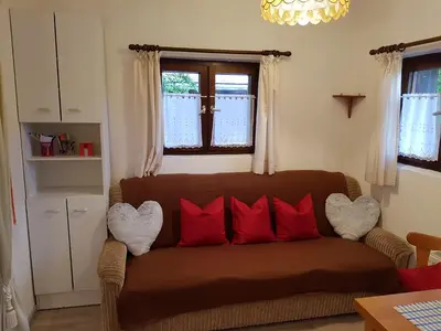 Ein Sitzbereich in der Unterkunft Ferienwohnung Kraihof, 83703 Gmund am Tegernsee