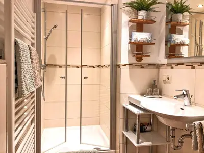 Ein Badezimmer in der Unterkunft Ferienwohnungen Meyerlhof