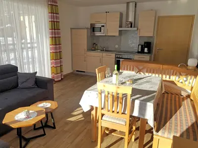 Küche/Küchenzeile in der Unterkunft Ferienwohnung Kaiserblick