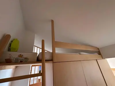 Ein Etagenbett oder Etagenbetten in einem Zimmer der Unterkunft Ferienwohnung Johannsen Haus Elisabeth